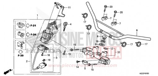 TUBO MANUBRIO/PONTE SUPERIORE CRF250LF di 2015